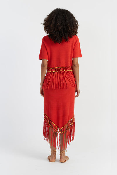 SAMPLE SALE - NO REFUNDS Terracotta Laura Whitmore Beaded Skirt