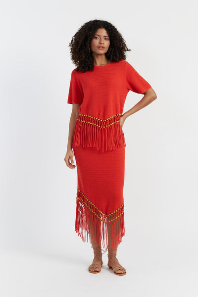 SAMPLE SALE - NO REFUNDS Terracotta Laura Whitmore Beaded Skirt