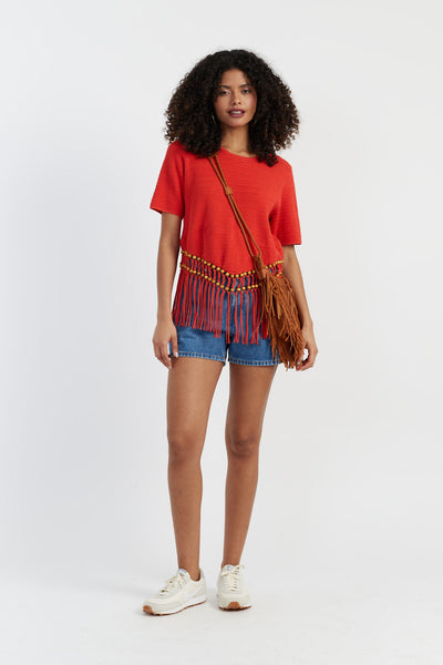 SAMPLE SALE - NO REFUNDS Terracotta Laura Whitmore Beaded Top