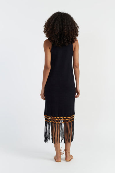 SAMPLE SALE - NO REFUNDS Black Laura Whitmore Beaded Dress