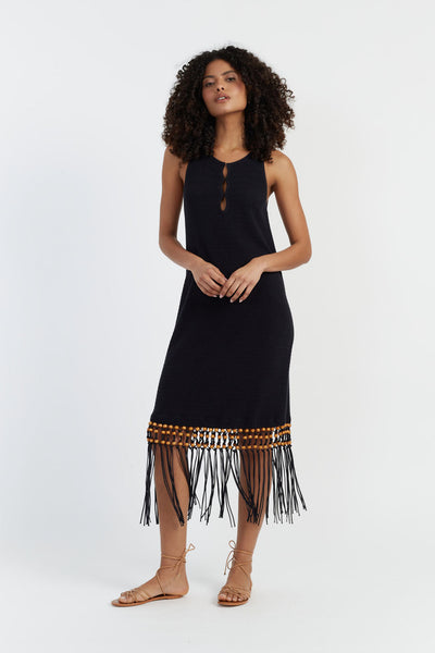 SAMPLE SALE - NO REFUNDS Black Laura Whitmore Beaded Dress