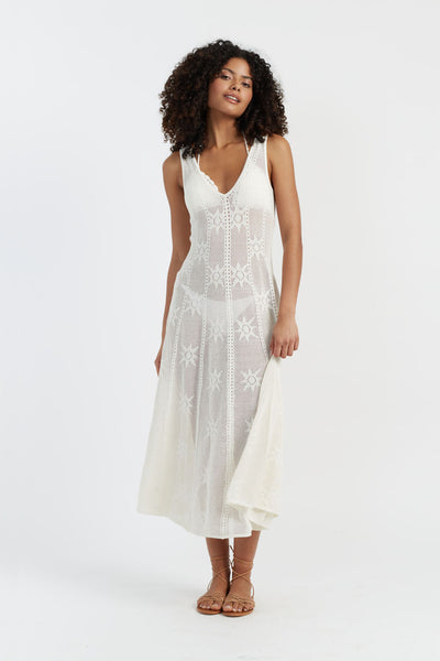 SAMPLE SALE - NO REFUNDS Cream Laura Whitmore Bohemian Dress