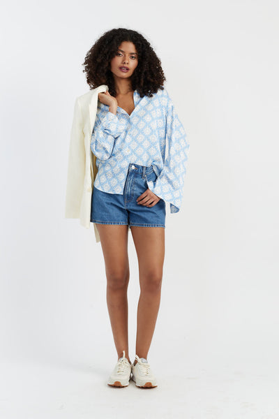 SAMPLE SALE - NO REFUNDS Sky-Blue Laura Whitmore Paradise Shirt