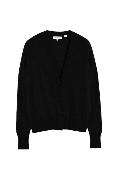 Black Pure Merino Cardigan
