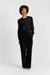 Black Viscose Velvet Trousers