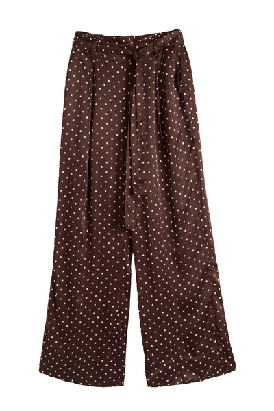 Chocolate Viscose Polka Dot Pants