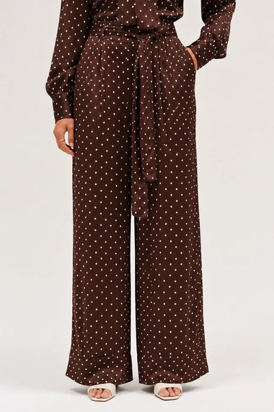 Chocolate Viscose Polka Dot Pants