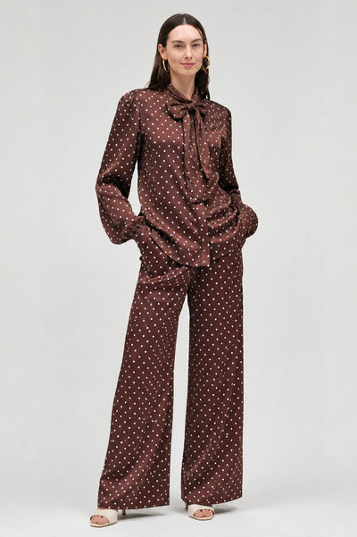 Chocolate Viscose Polka Dot Pants