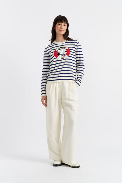 SAMPLE SALE - NO REFUNDS Blue Cotton Snoopy Nautical Sweater