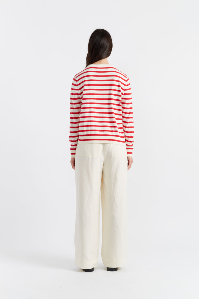 Red Cotton Snoopy Nautical Sweater image 5