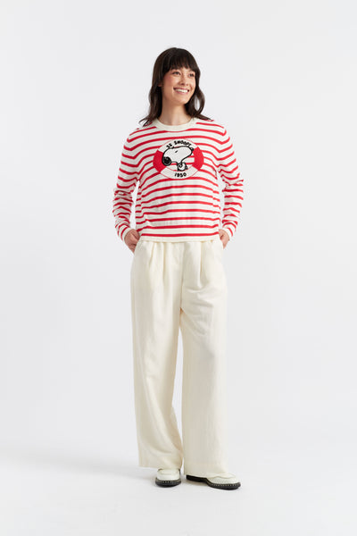 SAMPLE SALE - NO REFUNDS Red Cotton Snoopy Nautical Sweater