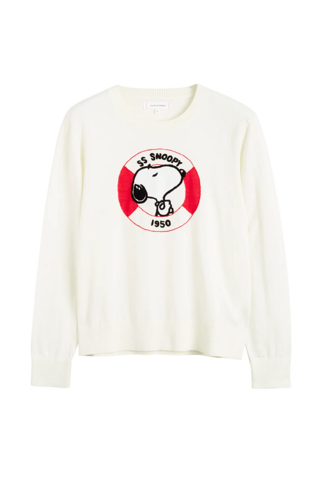 Cream Cotton Snoopy Nautical Sweater image 4