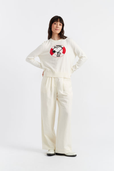 SAMPLE SALE - NO REFUNDS Cream Cotton Snoopy Nautical Sweater