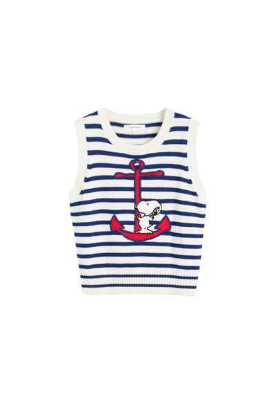 SAMPLE SALE - NO REFUNDS Cream Cotton Snoopy Anchor Tank