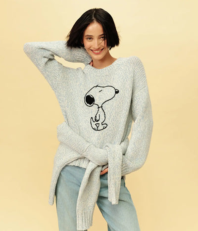 Blue Merino Snoopy Marl Sweater