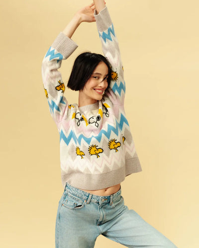 Multi Wool-Cashmere Snoopy Fairisle Sweater