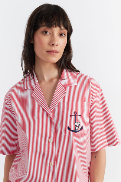 SAMPLE SALE - NO REFUNDS Red Cotton Snoopy Anchor Co-ord