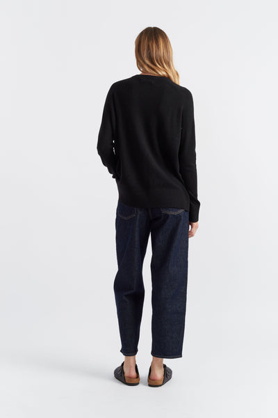 Black Cloud Cashmere Slouchy Sweater