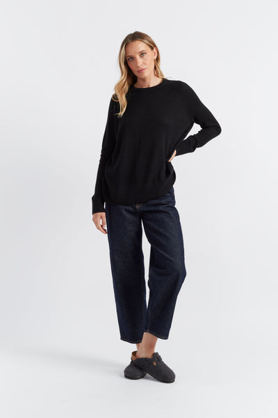 Black Cloud Cashmere Slouchy Sweater