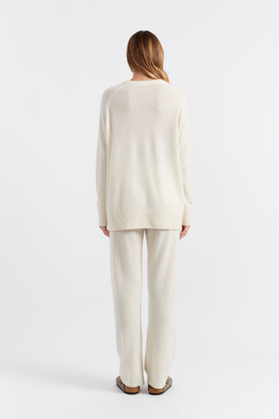 Cream Cloud Cashmere Slouchy Sweater