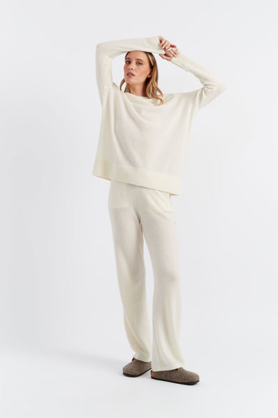 Cream Cloud Cashmere Slouchy Sweater
