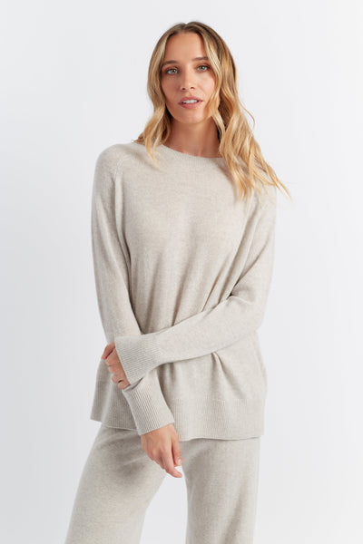 Taupe Cloud Cashmere Slouchy Sweater