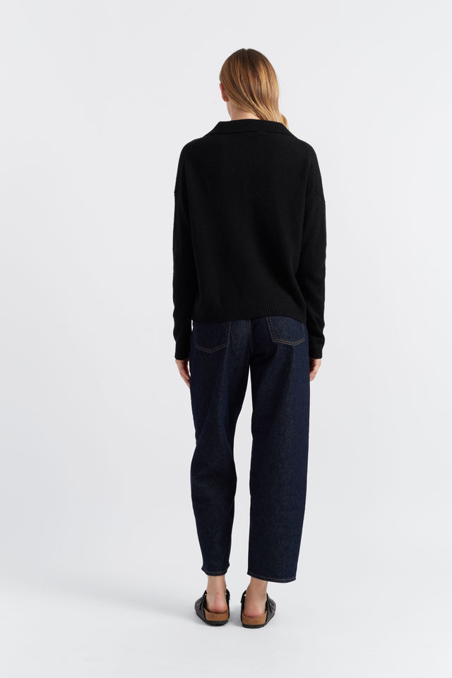 Black Cloud Cashmere Collared Sweater image 4