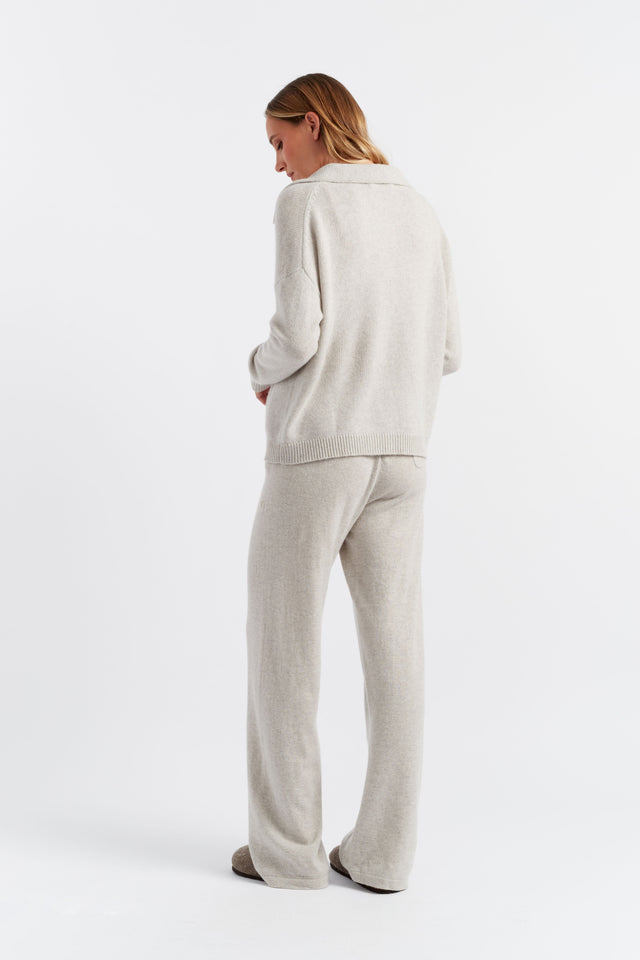 Taupe Cloud Cashmere Collared Sweater image 4
