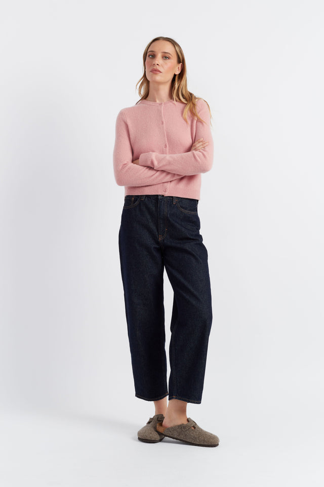 Clay-Pink Cloud Cashmere Cropped Cardigan image 2