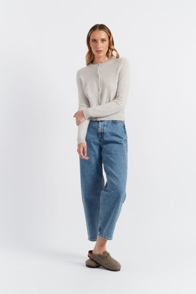 Taupe Cloud Cashmere Cropped Cardigan