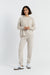 Light-Oatmeal Wool-Cashmere Boxy Hoodie