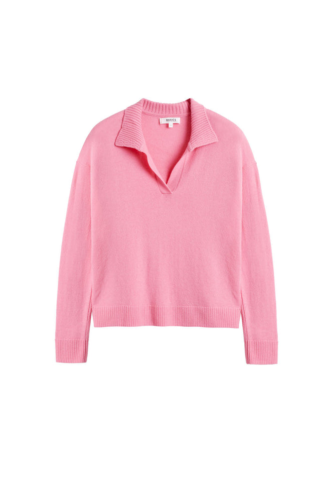 Pink Wool-Cashmere Collared Sweater image 3