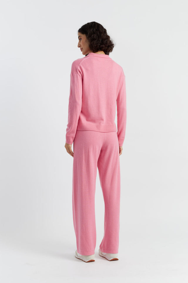 Pink Wool-Cashmere Collared Sweater image 2