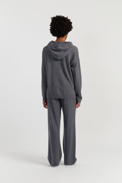 Grey Wool-Cashmere Relaxed Hoodie