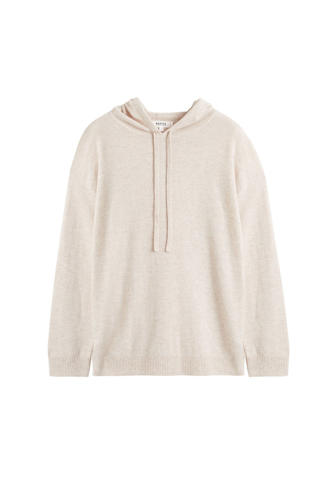 Light-Oatmeal Wool-Cashmere Relaxed Hoodie image 4