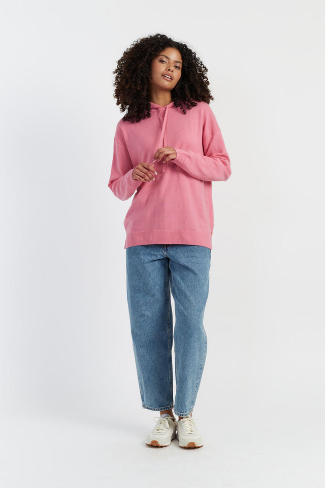 Pink Wool-Cashmere Relaxed Hoodie image 3