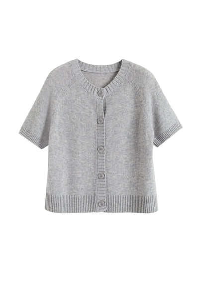 Grey cardigan on a white background