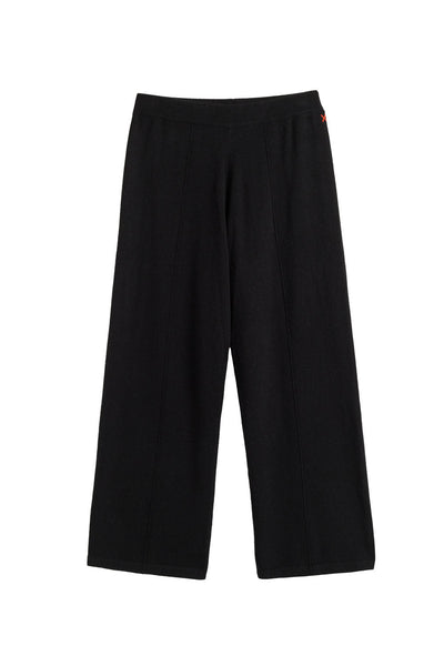 Black Wool-Cashmere Cropped Track Pants