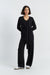 Black Wool-Cashmere Wrap Cardigan
