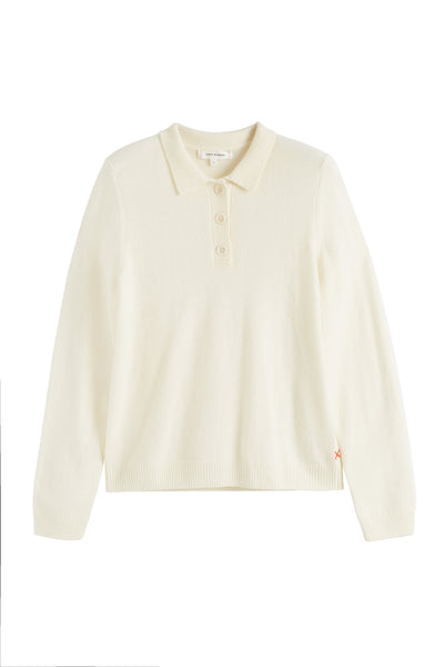 Cream-colored long-sleeve shirt on a white background