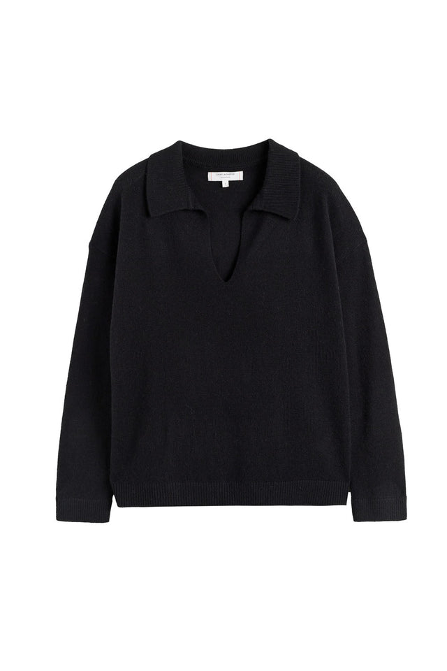 Black Cloud Cashmere Collared Sweater image 5
