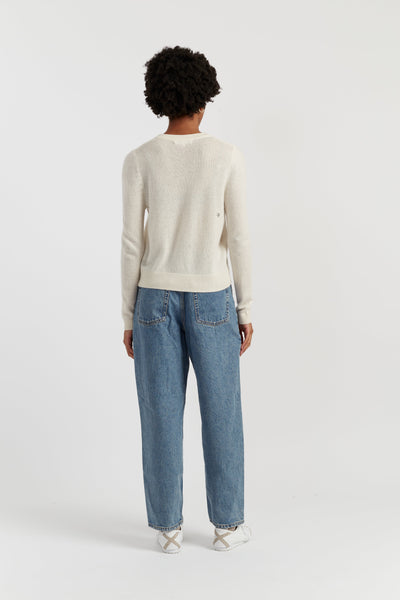 Cream Cloud Cashmere Cropped Sweater