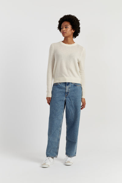 Cream Cloud Cashmere Cropped Sweater