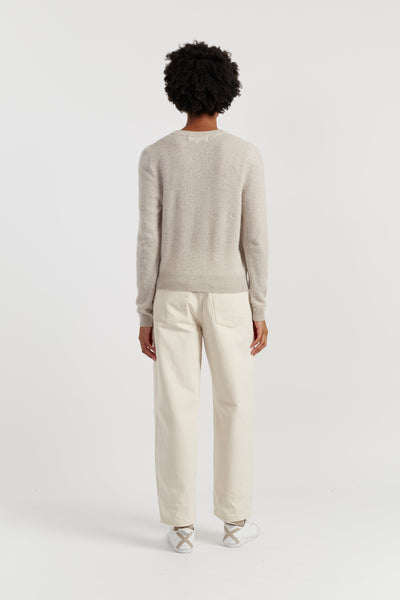 Taupe Cloud Cashmere Cropped Sweater