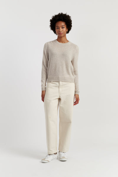 Taupe Cloud Cashmere Cropped Sweater