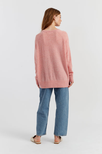Pink-Marl Cloud Cashmere Slouchy Sweater