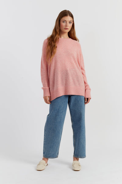 Pink-Marl Cloud Cashmere Slouchy Sweater