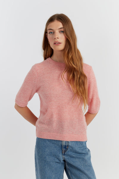 Pink-Marl Cloud Cashmere T-shirt