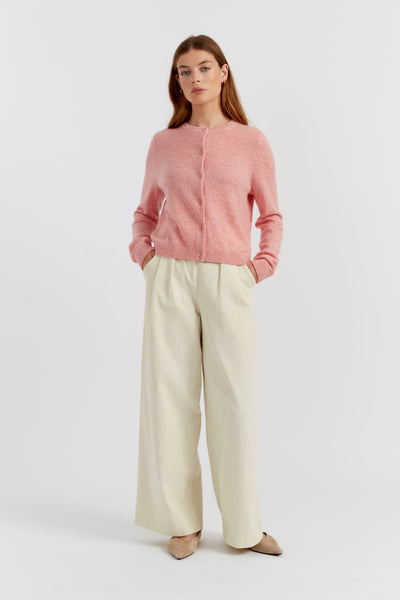 Pink-Marl Cloud Cashmere Cardigan