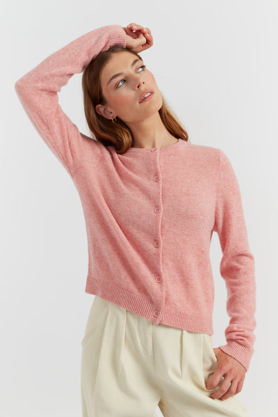 Pink-Marl Cloud Cashmere Cardigan